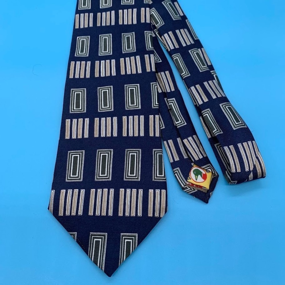 Duck Head Blue Abstract Geometric Mens Neck Tie‎ Business Office Classic